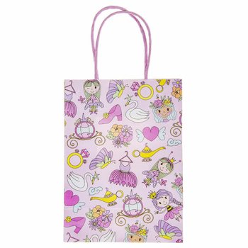 プリンセス 紙製ギフトバッグ - 16x9x22 cm (12枚セット)