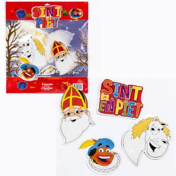 シンタクラース SINT & PIET - 両面デザイン デコレーションボード 4点セット (6パック入)