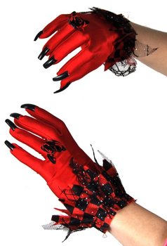 レディース 魔女の爪付きデビルグローブ (6個入)