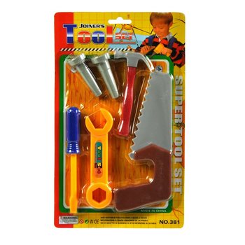 台紙付き キッズおもちゃ工具セット (6個入)