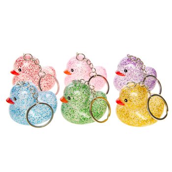 グリッター ダック キーホルダー - ミックスカラー（12個入）