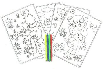 フェルトペン付きぬりえセット (12個入)
