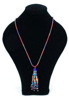 イビザ風 カラフルロングネックレス (1個)