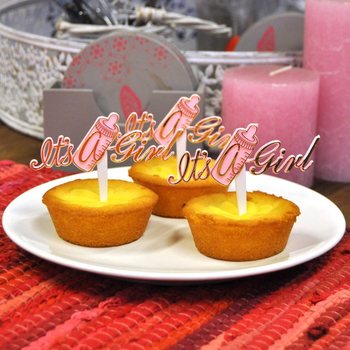 出産祝い カップケーキピック - It's a Girl (12個入)