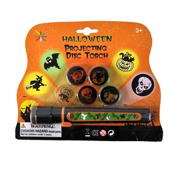 ハロウィン プロジェクター懐中電灯 台紙付き（アタッチメント6個付属）