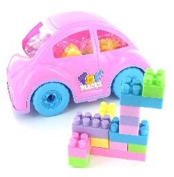 女の子向け 大きなブロック付きおもちゃの車