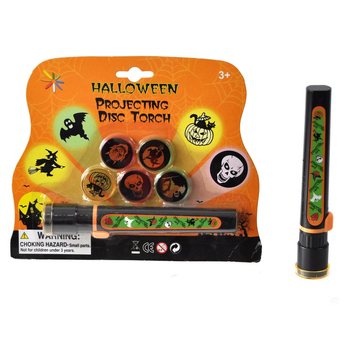 ハロウィン プロジェクター懐中電灯 台紙付き（アタッチメント6個付属）