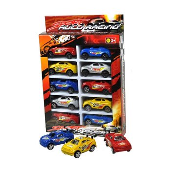 おもちゃのミニカー10台セット（ボックス入り）