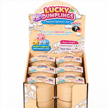 RAGE - LUCKY DUMPLINGS - スクイーズ 肉まん 餃子 大サイズ 8.5 x 8.5 x 4.8 cm - ディスプレイボックス入り (12個入)