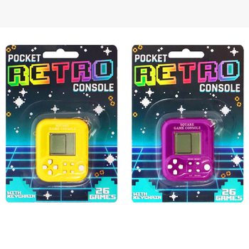 ポケット レトロ ゲーム機 キーホルダー - 26ゲーム内蔵 (6個入)