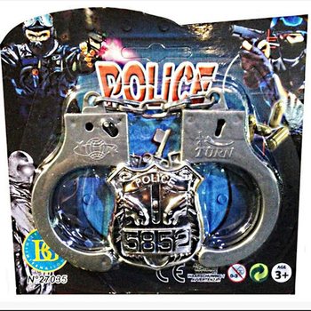 警察の手錠とバッジ (24個セット)