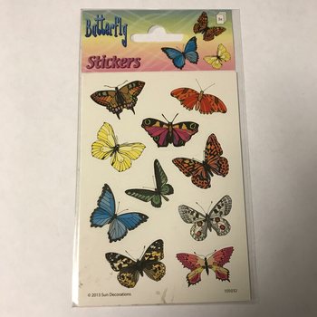 ステッカーシート：バタフライ（蝶） 16 x 9 cm（10枚入）