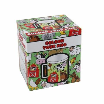 牧場の動物たち - 自分で色を塗るマグカップ (2個入り)