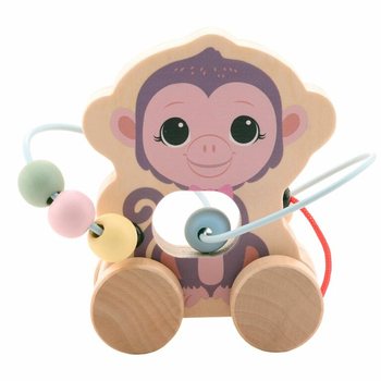 JOUECO - 木製ビーズコースター 野生動物 - 12ヶ月から