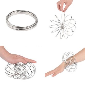Magic Rings / Flow Rings - キネティック 3D マジックリング - シルバー | ボックス入り (10個)
