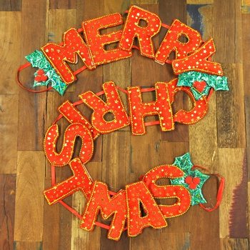 豪華な「Merry Christmas」クリスマスガーランド(6個入)