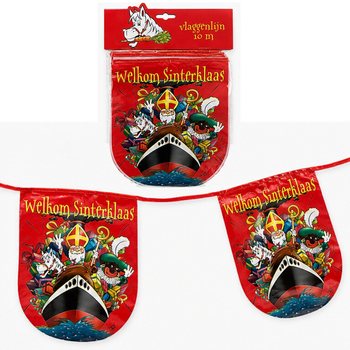 SINTERKLAAS - Welkom Sinterklaas ガーランド三角旗 - 長さ: 10m (6個入)