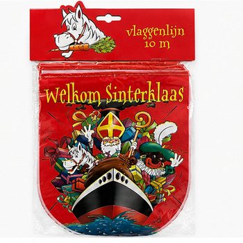 SINTERKLAAS - Welkom Sinterklaas ガーランド三角旗 - 長さ: 10m (6個入)