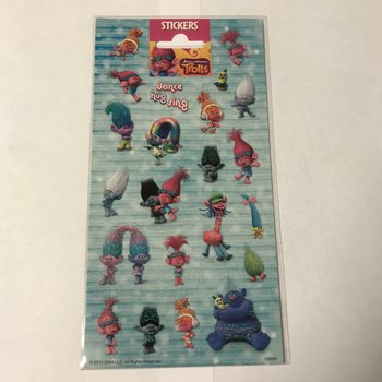 ステッカーシート：トロールズ、20 x 10 cm (10枚)