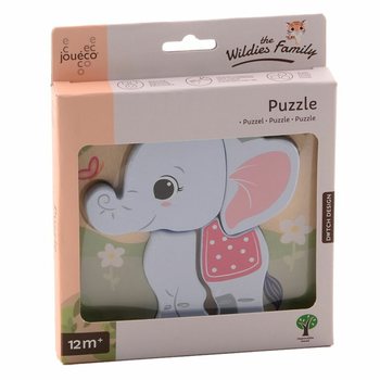 JOUECO - 木製パズル ミックス THE WILDIES FAMILY - 12ヶ月から (12点入)