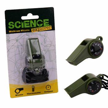 SCIENCE EXPLORER サバイバルホイッスル コンパス＆温度計付き 台紙付き (24個セット)