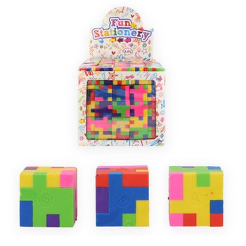 パズルキューブ消しゴム - ディスプレイボックス入り (120個)