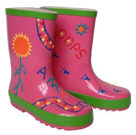 FUNKY WELLIES - 自分で色を塗れるキッズレインブーツ - ピンク / サイズ: 26