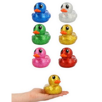 特大カラフル ラメ入りお風呂のアヒルちゃん ミックス - 10x8x8cm (6個入)