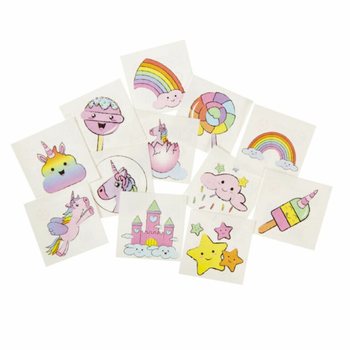 ユニコーン タトゥーシール - 12枚入（48パック入りディスプレイ）