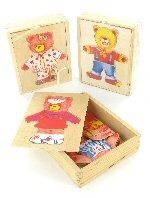 木製くまの着せ替えパズルボックス (12個セット)