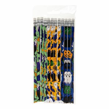 ハロウィン 消しゴム付き鉛筆 (12本セット)