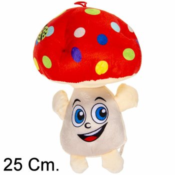 大きな顔付きぬいぐるみキノコ - 25 CM - ミックスカラー (6個入)