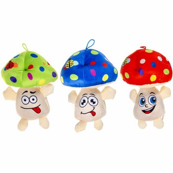 大きな顔付きぬいぐるみキノコ - 25 CM - ミックスカラー (6個入)