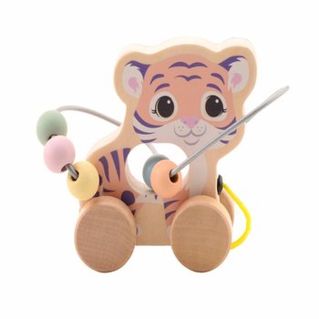 JOUECO - 木製ビーズコースター 野生動物 - 12ヶ月から