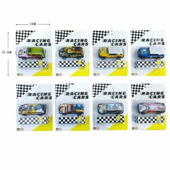 プルバック式ミニカー メタル製 台紙付き（12個セット）