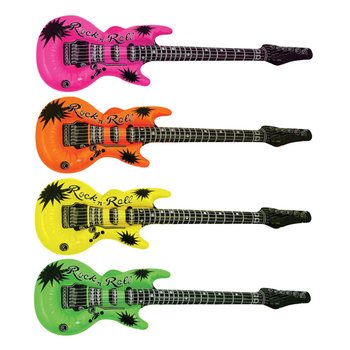 インフレータブル ギター ネオンミックス - 95cm（12個入）