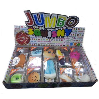JUMBO スクイーズ ディスプレイセット (12個入) - 香り付きストレス解消玩具