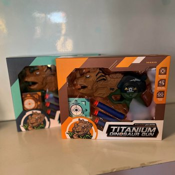 恐竜のピストル 矢とターゲット付き - ギフトボックス（2個セット）