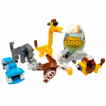 エッグ入り Brick ブロック - ミックス ジャングルアニマル (12個入)