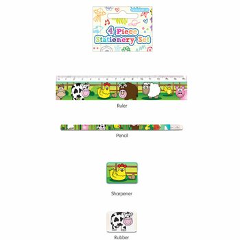 牧場の動物たち ステーショナリー4点セット (24個入)