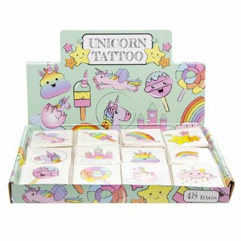 ユニコーン タトゥーシール - 12枚入(48パック入りディスプレイ)