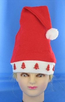 光るクリスマスサンタ帽子 赤いツリーデザイン(12個入)