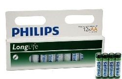 12x 電池 "PHILIPS - SUPER HEAVY DUTY" AA - LONGLIFE (12個入り ブリスター)