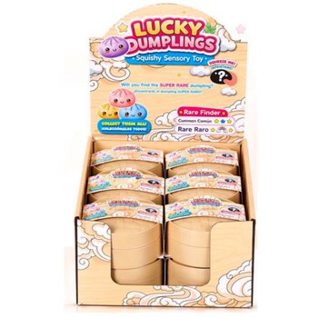 RAGE - LUCKY DUMPLINGS - スクイーズ 肉まん 餃子 大サイズ 8.5 x 8.5 x 4.8 cm - ディスプレイボックス入り (12個入)