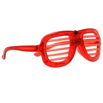 LEDライト付き SHUTTER SHADES シャッターシェードメガネ - カラー：レッド (12個入)