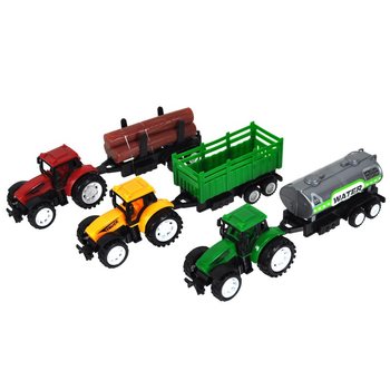 トレーラー付きおもちゃのトラクター ブリスターパック入り 21 cm (6個入)
