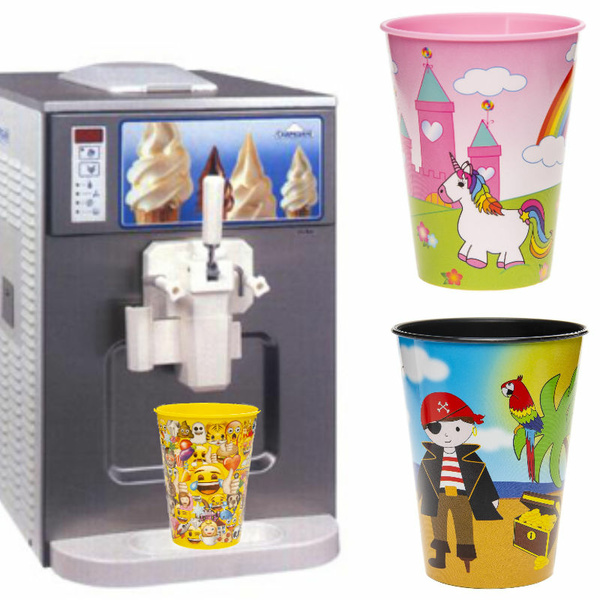 アイスクリームカップ / ドリンクカップ / ストロー付きコップ