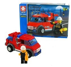 BRICKS 消防車ブロックおもちゃ (6個入)