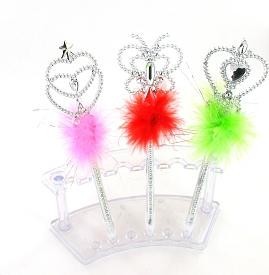 魔法のステッキ型ぬいぐるみ付きペン (12本入)
