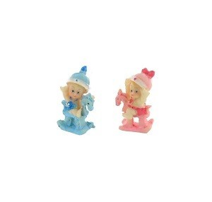 ロッキングホースに乗った赤ちゃん デコレーション 5cm (24個入)